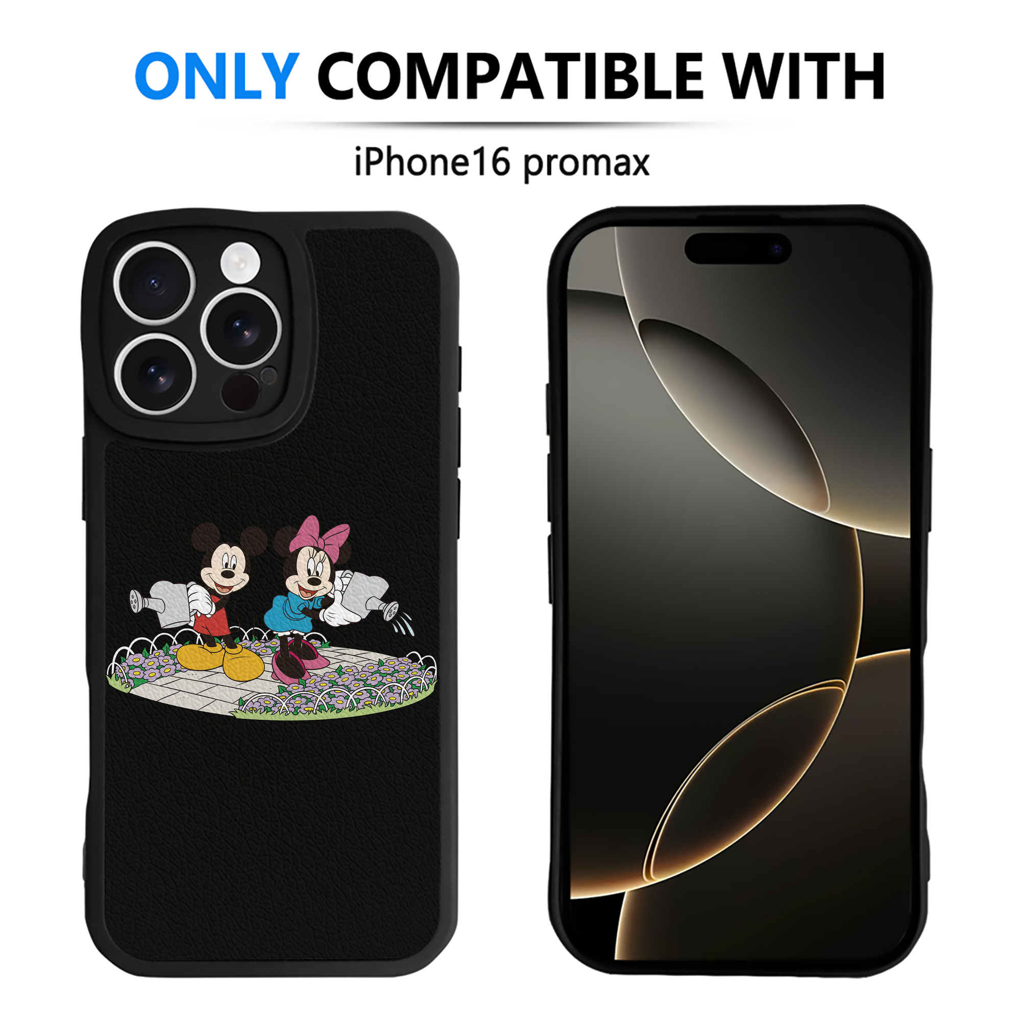 （画像用） ミッキーマウス Mickey Mouse 【iPhone 16シリーズ対応】シリコンスマホケース（レザー調） 材質：シリコン